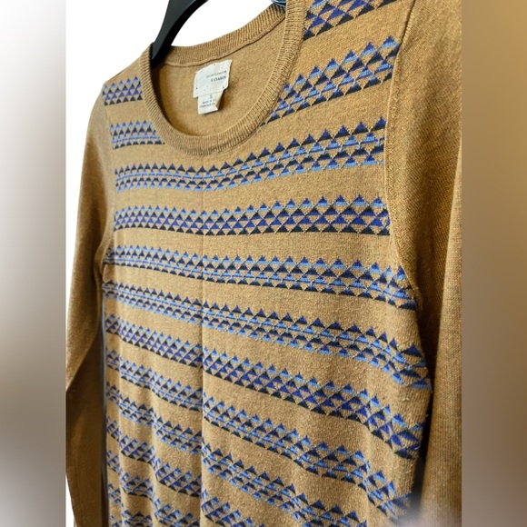 Urban Outfitters Coincidence & Chance Sweater Camel w/ Blue Tribal Design Small - Picture 2 of 12